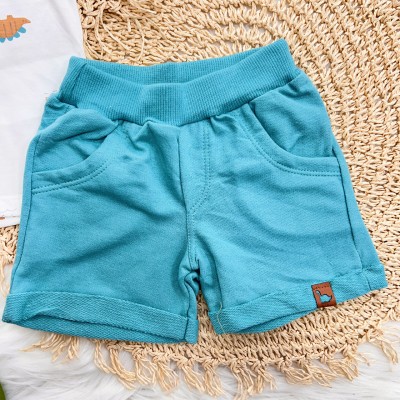 Conj. Camiseta Gola Polo Dinos e Bermuda - Off White e Verde Turquesa